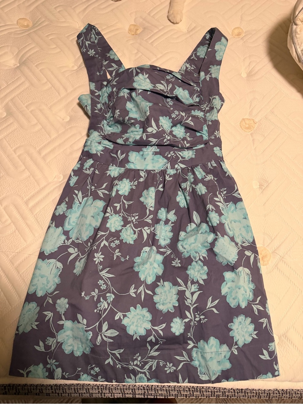 Free People Navy Dress with Aqua Floral Print